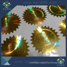 Die Cut Gold Hot Stamping Foil Hologram Stickers